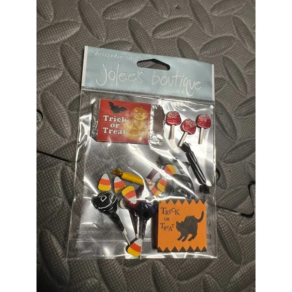 JOLEE'S Boutique Stickers TRICK OR TREAT Halloween Candy 3D Jolees Vintage Card‎